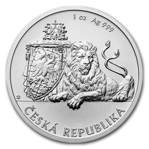 2 доллара. Чешский лев. Ниуэ. 2018 год. Серебро
