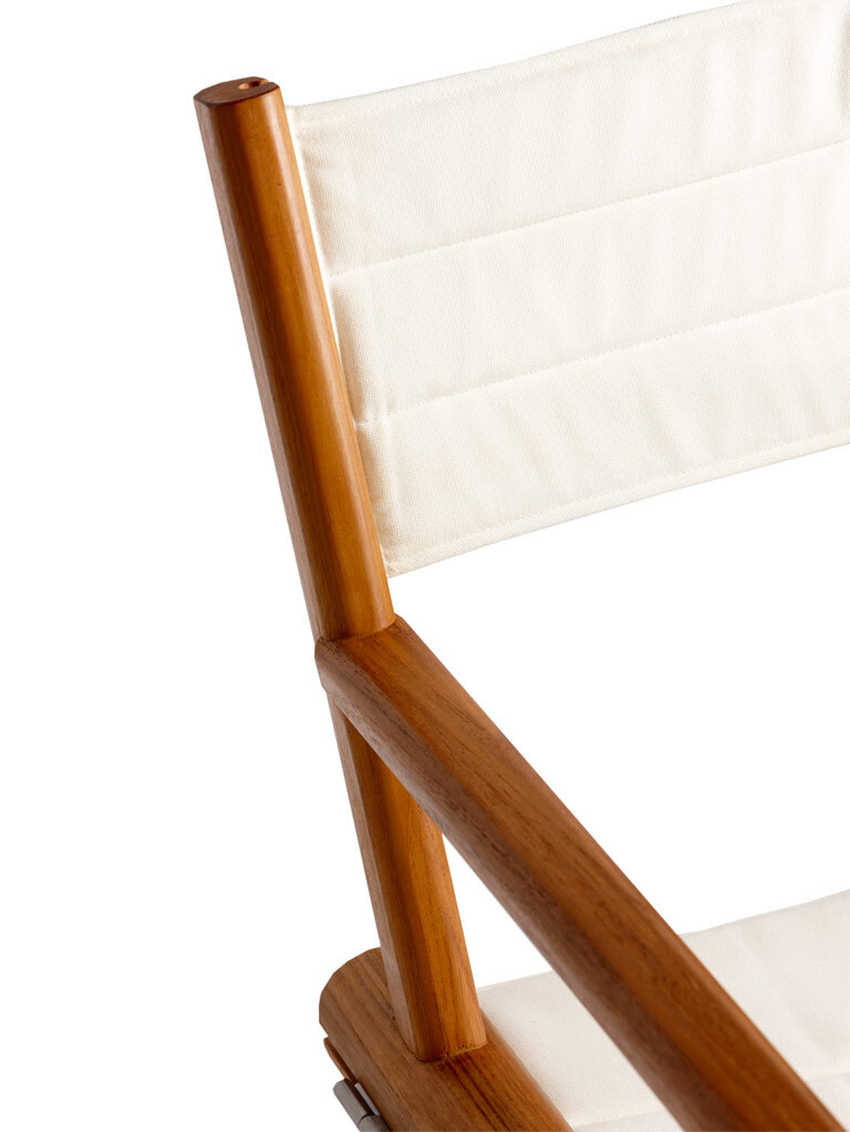 Folding director’s chair, teak – beige, Marine Business