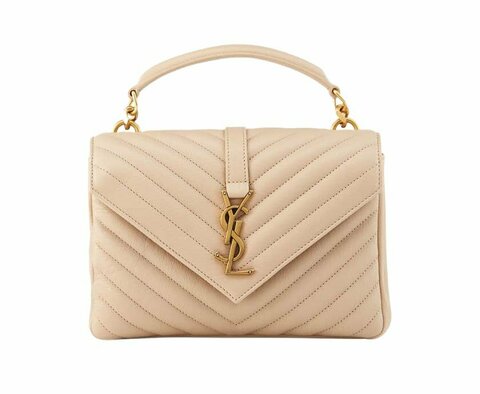 Женская сумка Saint Laurent College Monogram Medium кремовый