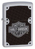 Зажигалка Zippo Harley-Davidson Carbon Fiber с покрытием Satin Chrome, латунь/сталь, серебр