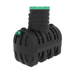 Септик переливной Мультпласт Термит Профи+ 2.5 PR 2500 л. горизонтальный / 1000 л. в сутки / 5 чел. / принудительный сброс (2220x1220x2140см;116кг;черный) - арт.555456