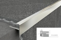 Профиль угловой Лука 10*30 для ступеней под плитку 15мм матовый нержавеющая сталь ПУ 13-15НС.2700.001 2,7 м