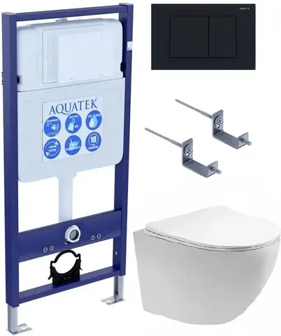 Aquatek SET Aquatek ЕВРОПА T KDI12 SET Aquatek ЕВРОПА T KDI12 (рама Aquatek Standard INS-0000012 с клавишей KDI-0000012 и крепежом KKI-0000002+унитаз AQ1900T-00 с тонким сиденьем sc)