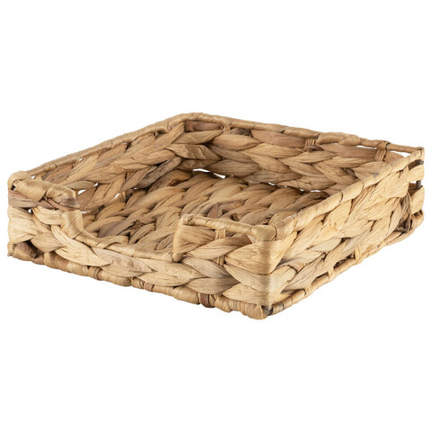 Корзина плетёная Mien, 19.5х19.5х5, натуральный бежевый, водный гиацинт