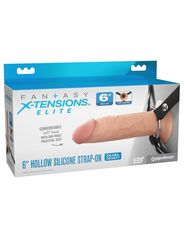 Полый страпон на ремнях 6’’ Hollow Silicone Strap-on - 