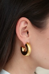 Серьги КРУГЛЫЕ гладкие gold