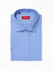 Сорочка мужская VESTER короткий рукав, цвет синий, бамбук/пэ 72915 13