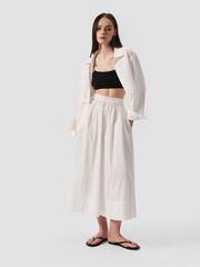 ЮБКА НА РЕЗИНКЕ С ШИРОКИМ НИЗОМ