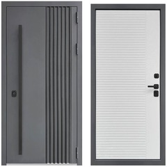 Купить Входная дверь RX-34 Термо муар RAL 7016 ПВХ белый матовый