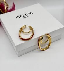 Серьги-конго овальные CELINE из латуни с позолотой