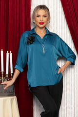 Блуза Шахерезада (бирюзовая) Б14676-18М LT Collection