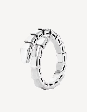 Кольцо ЗМЕЯ-SERPENTI без камней lux качество VGOLD цвет белое золото