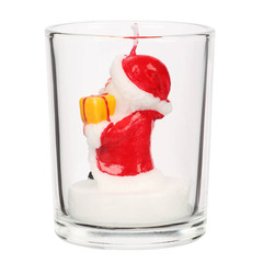 Свеча новогодняя в стеклянном стакане 5x6 см
