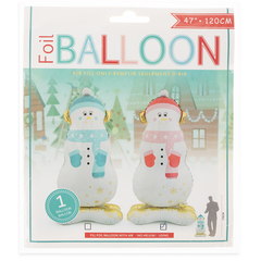 К Фигура на подставке, Снеговик в розовом шарфе, 47''/119 см, 1 шт.