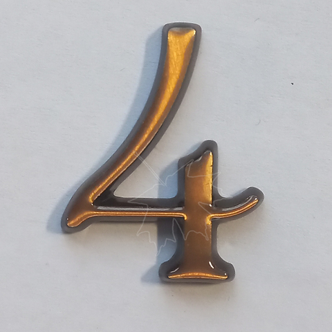 Бронзовая цифра 4 на памятник высотой 3см, Caggiati