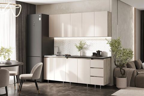 Кухня Челси 2,0м (Кашемир, Дуб Крафт серый (Кастилло темный))