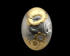 Силиконовый молд камея Цветы № 37