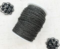 Цепь стальная, ш. 3 мм, тёмный никель