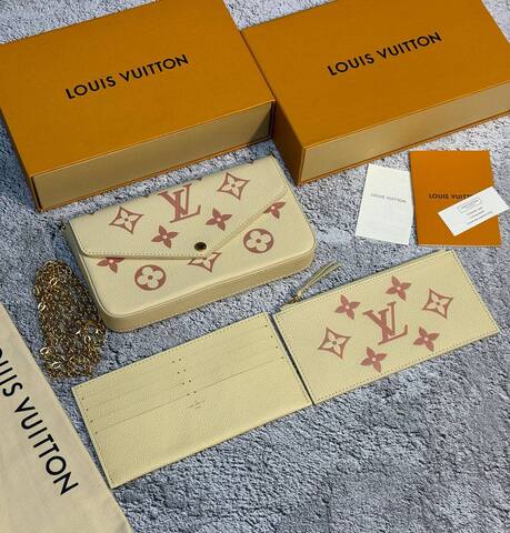 Клатч Louis Vuitton Felicie кремовый/розовый