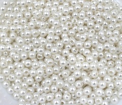 Бусины пришивные, Ø 6 мм, 50 гр, молоко