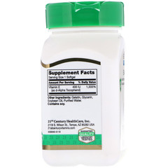 21st Century, E, Natural, 400 IU, 110 Softgels
