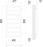 Полотенцесушитель Terminus Аврора П8 400х800 бп600