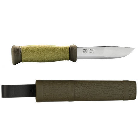 Нож Morakniv Outdoor 2000 стальной разделочный, лезвие: 109 mm, прямая заточка, хаки (10629)