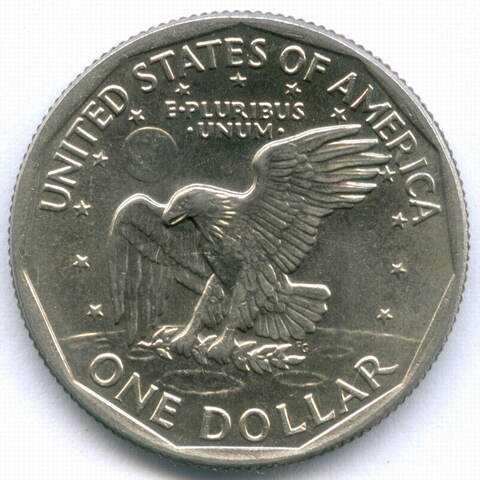 1 доллар 1980 (P). США. Сьюзен Энтони. Медь с медно-никелевым покрытием AUNC