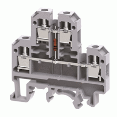 Двухуровневая клемма, винтовые зажимы проводника до 4 мм.кв. 32A/500Vсо схемой конфигурации R2