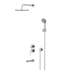 Lemark LM0422C Встраиваемый смеситель с верхним душем ?25 см, лейка для душа ?100 мм и изливом 19 см, латунь/хром фото