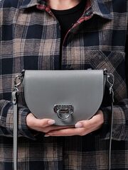 Сумка кожаная на плечо Azaro 31032 нельсон/серый