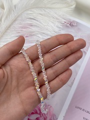 Бусины ювелирное стекло на нити прозрачный хамелеон