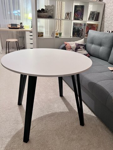 Кухонный интерьерный круглый обеденный стол Oslo Raymond MDF (D80/90/100/110см)