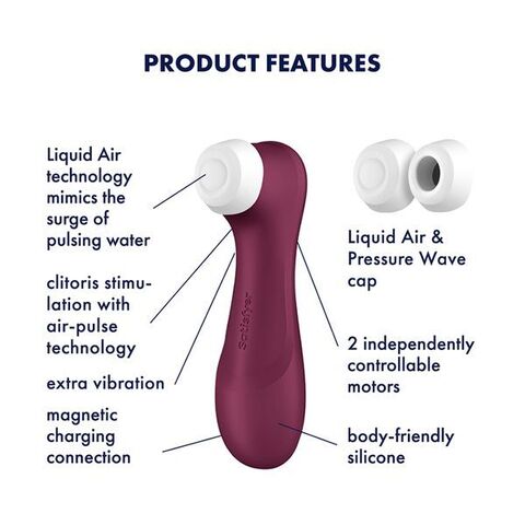 Satisfyer Pro 2 Generation 3 Bluetooth/App with Liquid Air Бордовый Клиторальный вибростимулятор