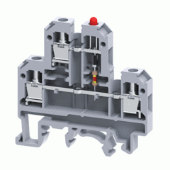 Двухуровневая клемма, винтовые зажимы проводника до 4 мм.кв. 32A/500V с диодной схемой - конфигурация LD3