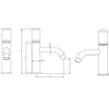 Boheme 121-B-MR-W Смеситель STICK для умыв. низ. BLACK MRAMOR WHITE_Комплект