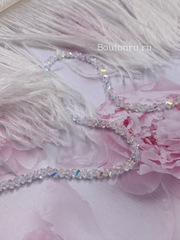Бусины ювелирное стекло на нити прозрачный хамелеон