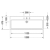 Duravit Vero  Раковина для мебели, без перелива, с 3 отв. под смес., 1200x470мм, Цвет: Белый 454120044