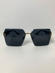 Солнцезащитные очки W1004 без оправы с золотым мостиком\Черный