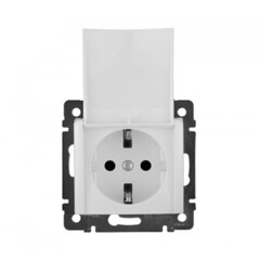 Розетка 1-м ОП Ната с защ. крышкой керам. с заземл. Сосна Lezard 710-0800-123