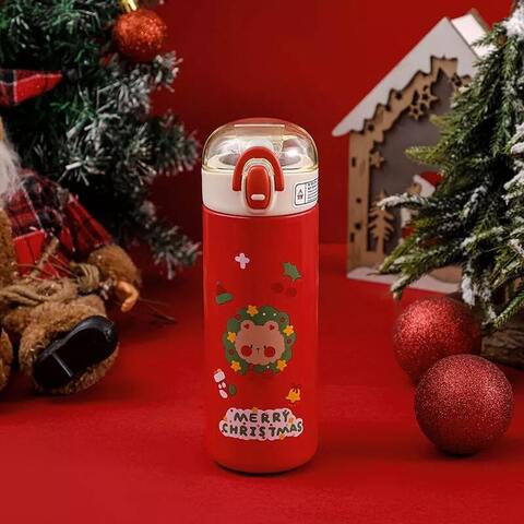 Термос Новогодний красный