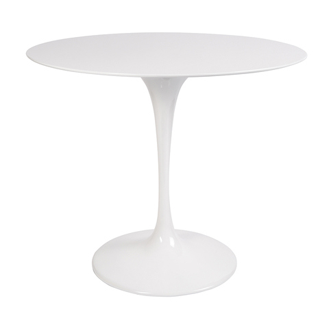 Стол Eero Saarinen Style Tulip Table белый Top MDF D90 глянцевый