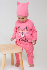 брюки для новорожденных  К 4916/клубничное суфле(леопардовый котенок)