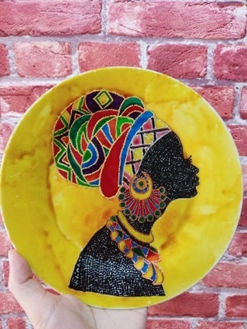 Vitraj boyama Afrikalı qadın