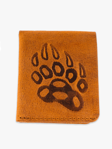 Бумажник-Компактный из натуральной кожи Крейзи, янтарного цвета