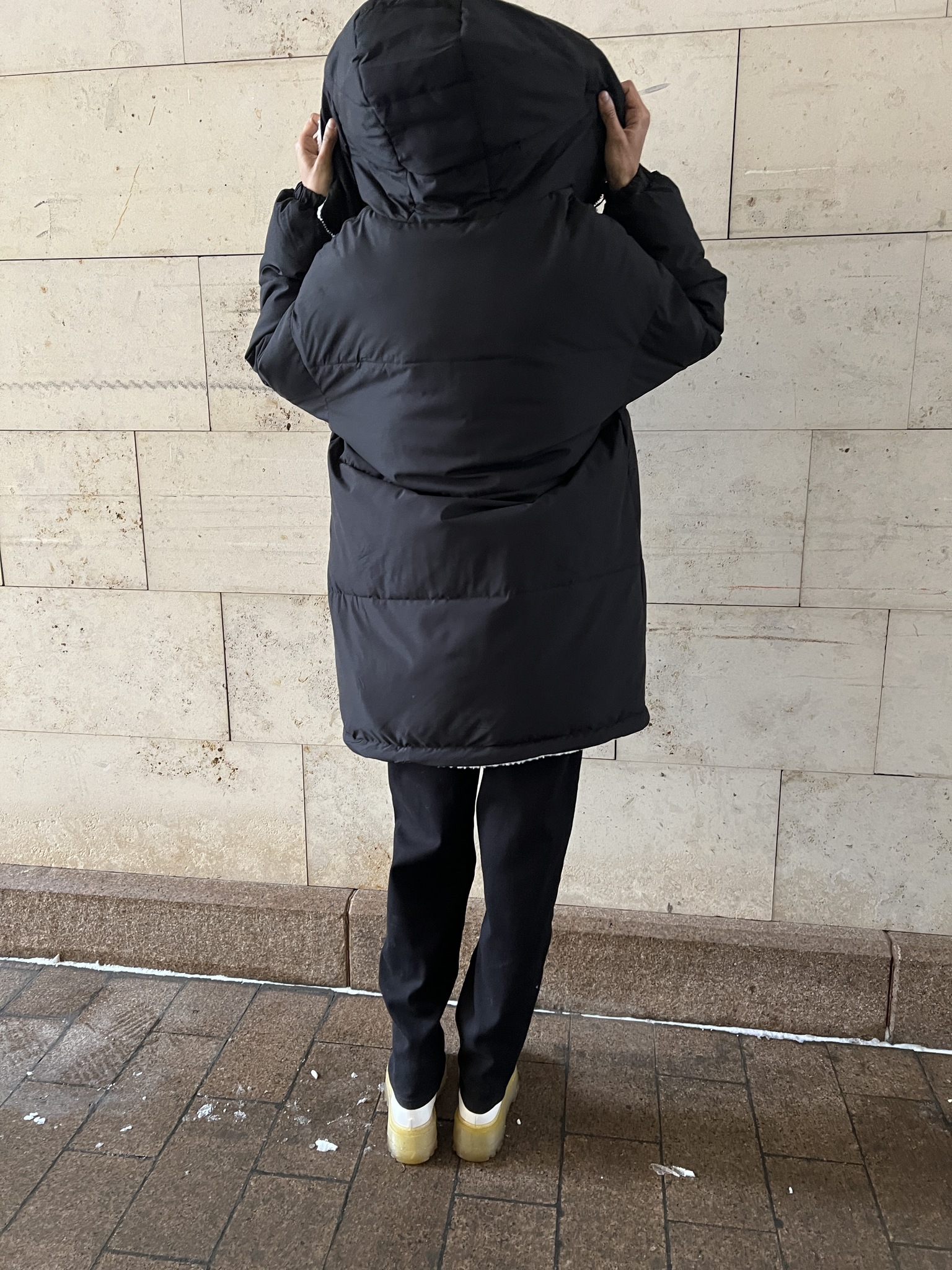 Куртка-шуба двусторонняя чёрная