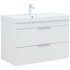 Aquanet 336311 Тумба Ирис new 90 подвесная 2 ящ. цв. белый глянец (336311) фото