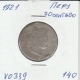 V0339 1921 Перу 20 сентаво сентавос центаво