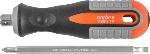 Ombra 755110 Отвертка стержневая двусторонняя ROUND GRIP, РН1,SL5x100 мм 55774