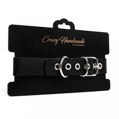 Ошейник однослойный, прямоугольной формы, чёрного цвета